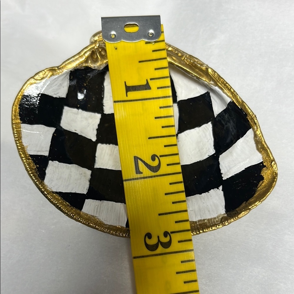 Handcrafted  Royal Check Trinket Shell Dish - Picture 9 of 9